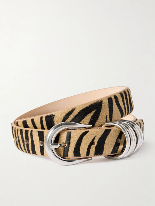 Déhanche Hollyhock Zebra-print Calf Hair Belt
