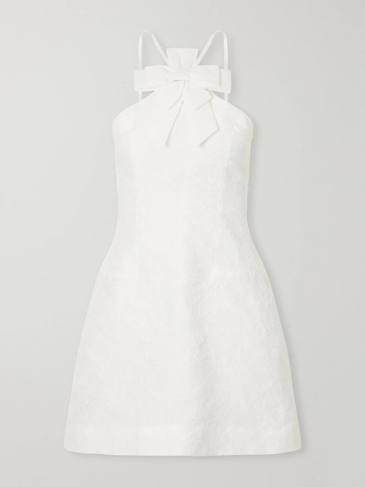 SHUSHU/TONG Bow-detailed Taffeta Mini Dress