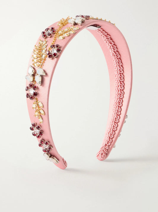 Erdem Embellished Satin Headband