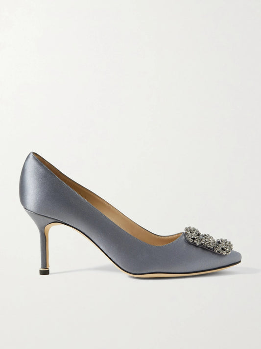 Hangisi 70 Crystal-embellished Satin Pumps