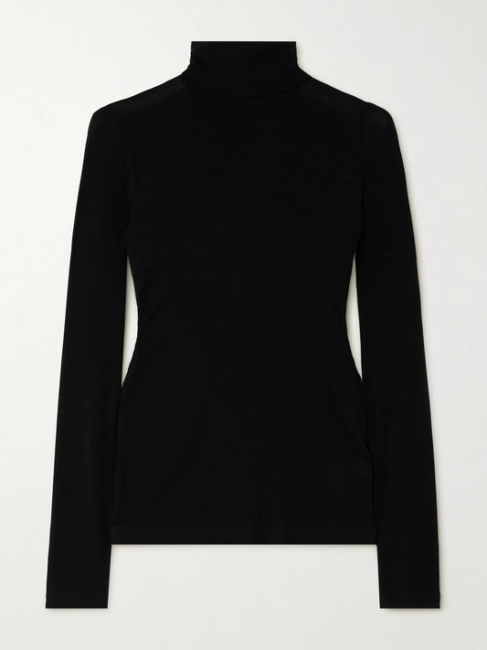 Pascale Stretch-lyocell Turtleneck Top