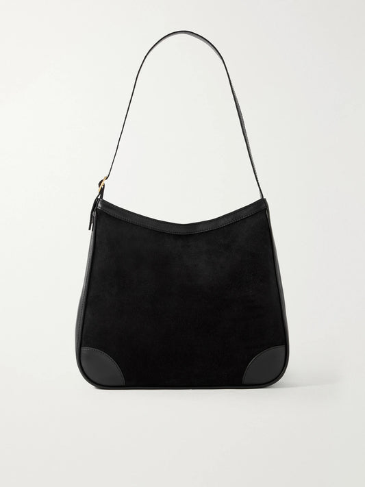 Abbey Leather-trimmed Suede Shoulder Bag