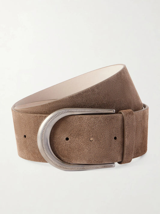 Bead-embellished Suede Belt
