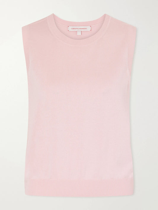 Ribbed Silk And Cotton-blend Vest
