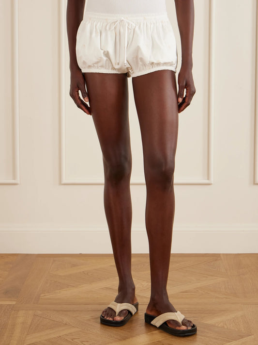 Embroidered Cotton-blend Shorts