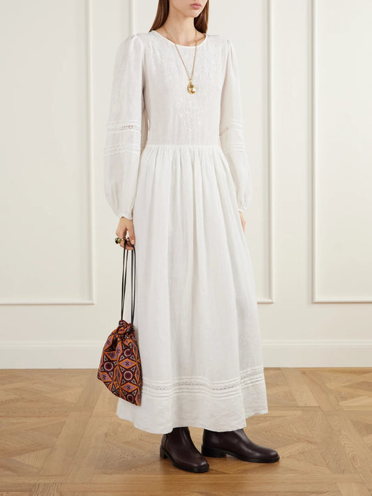 La DoubleJ Drawstring Leather-trimmed Jacquard-knit Clutch