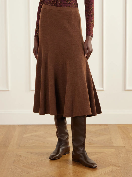 Ulla Johnson Azaria Merino Wool Midi Skirt