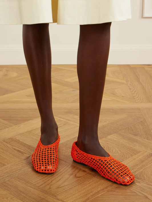 Slant Crocheted Ballet Flats