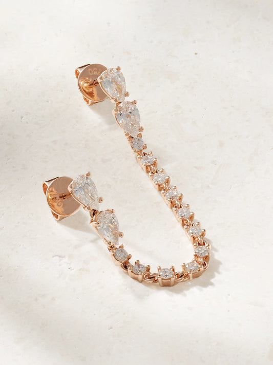 Daphne 18-karat Rose Gold Diamond Single Earring