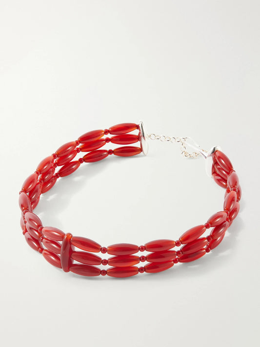 LIÉ STUDIO Sarah Silver-plated Red Carnelian Necklace