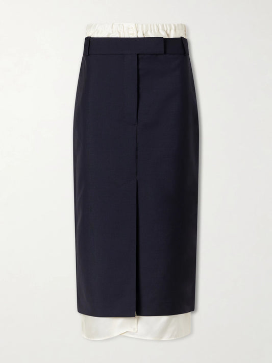 RÓHE Ruched Wool And Mohair-blend Midi Skirt