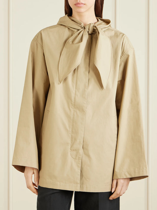 Scarf-detailed Organic Cotton Jacket