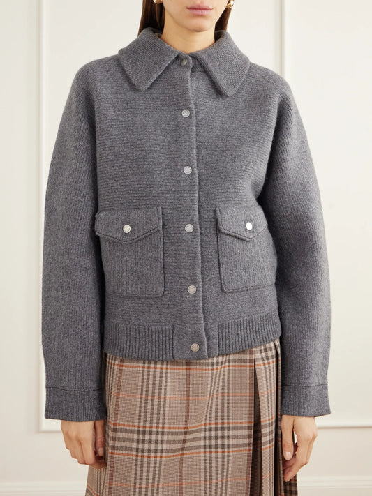 Guest In Residence Rib-knitted Felted Wool And Cashmere-blend Jacket
