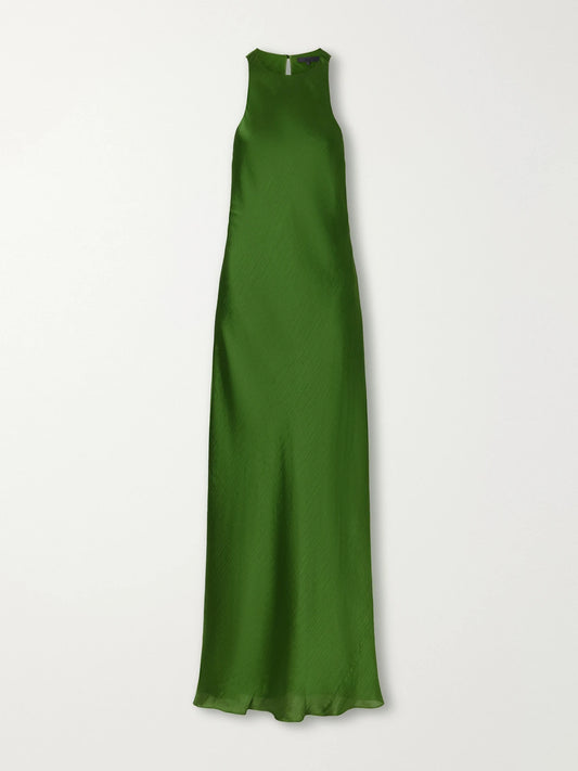 Tibi Plissé-satin Maxi Dress
