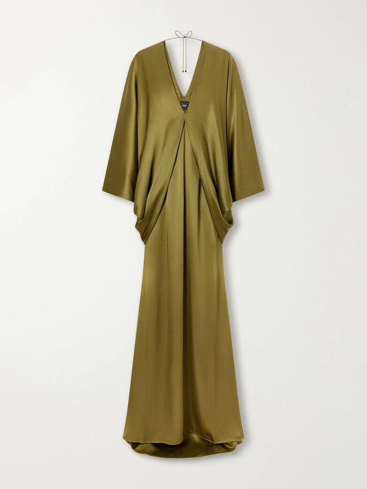 Taller Marmo Butterfly Draped Satin Gown