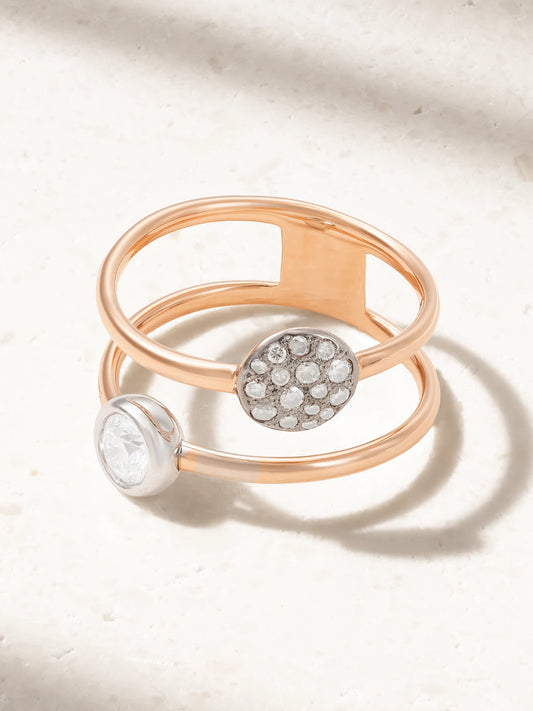 18-karat Rose And White Gold Diamond Ring