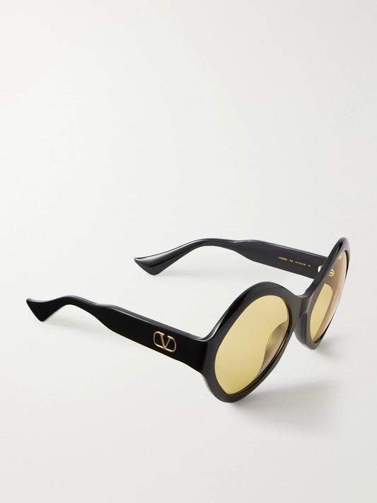 VALENTINO EYEWEAR Vlogo-embellished Round-frame Acetate Sunglasses