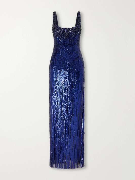 Jenny Packham Rosalie Crystal-embellished Sequined Tulle Gown