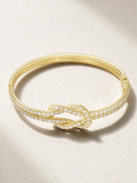 Knot 18-karat Gold Diamond Bracelet
