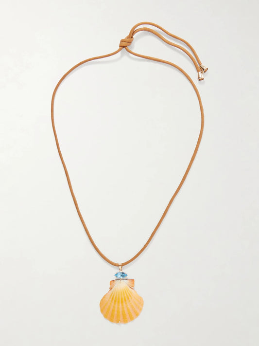 Cleodora Embellished Seashell Necklace
