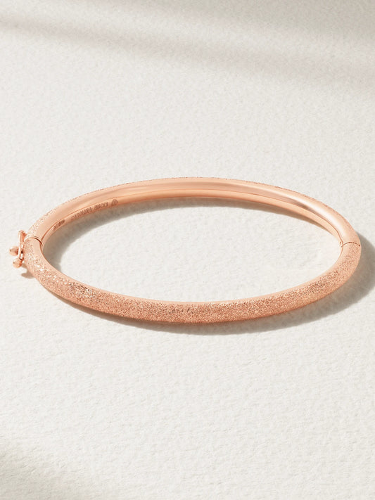 Florentine Finish 18-karat Rose Gold Bangle