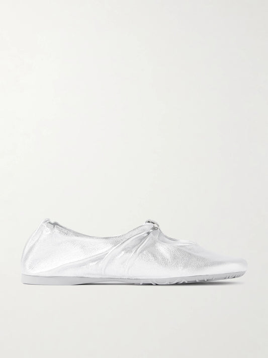 Pebble Metallic Leather Ballet Flats
