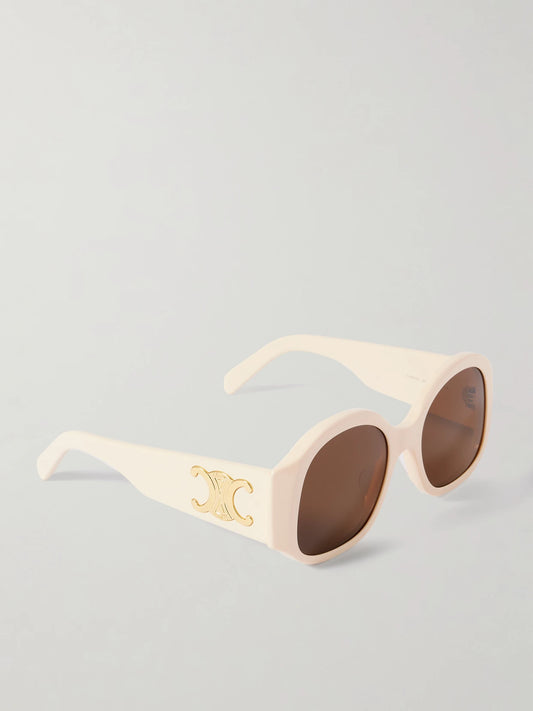 Maxi Triomphe Round-frame Acetate Sunglasses