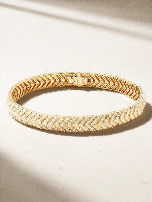 Zipper 18-karat Gold Diamond Bracelet