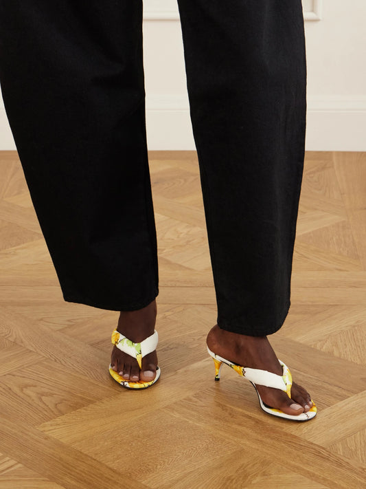 Tong 55 Patent Leather-trimmed Sandals