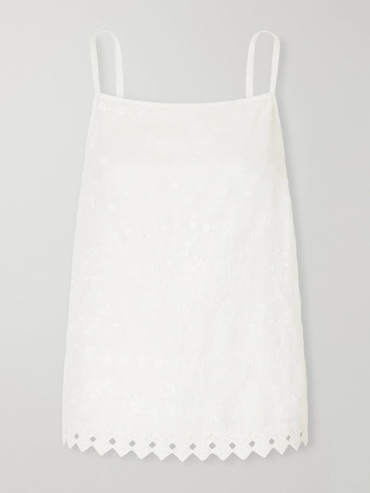 Eres Corail Embroidered Linen Tank