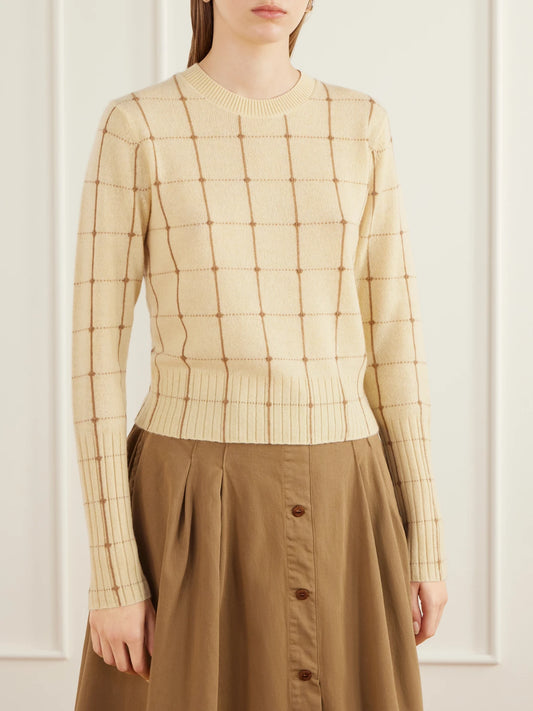 Guest In Residence Checked Cashmere Sweater