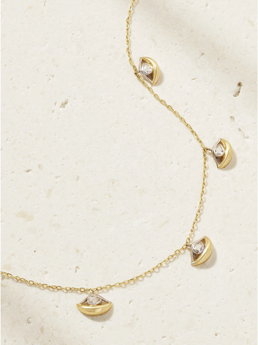 Five Mini Eyes 18-karat Gold Diamond Chocker