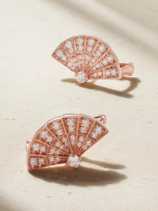 Fanfare Symphony 18-karat Rose Gold Diamond Earrings