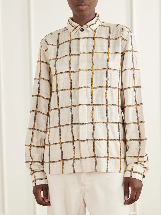 Kartik Research Embroidered Woven Silk Shirt