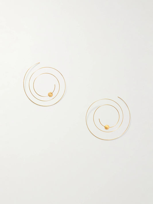 Alaïa Thin Spiral Gold-tone Earrings