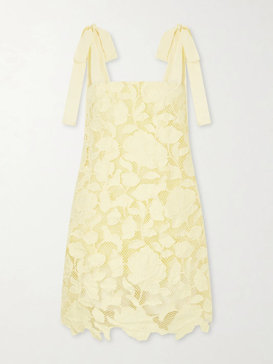 Marigold Cotton-lace Mini Dress