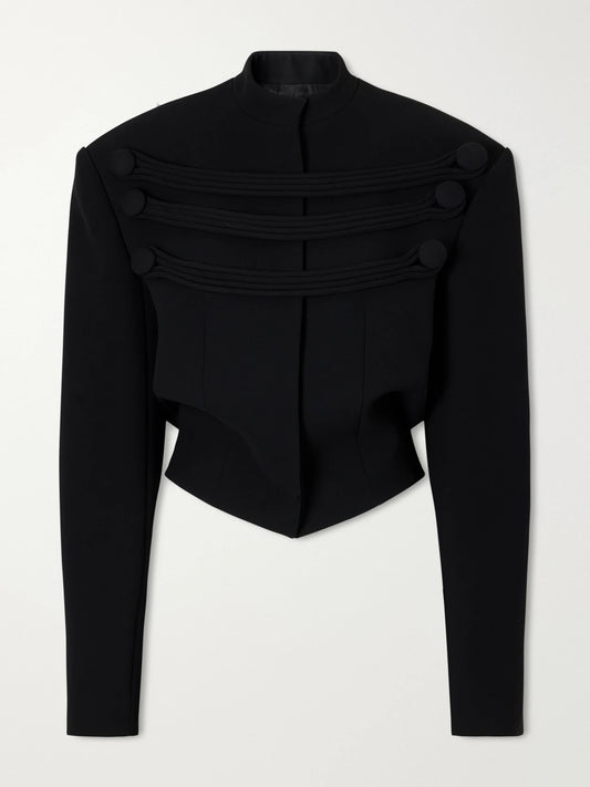 KHAITE York Cord-detailed Crepe Jacket