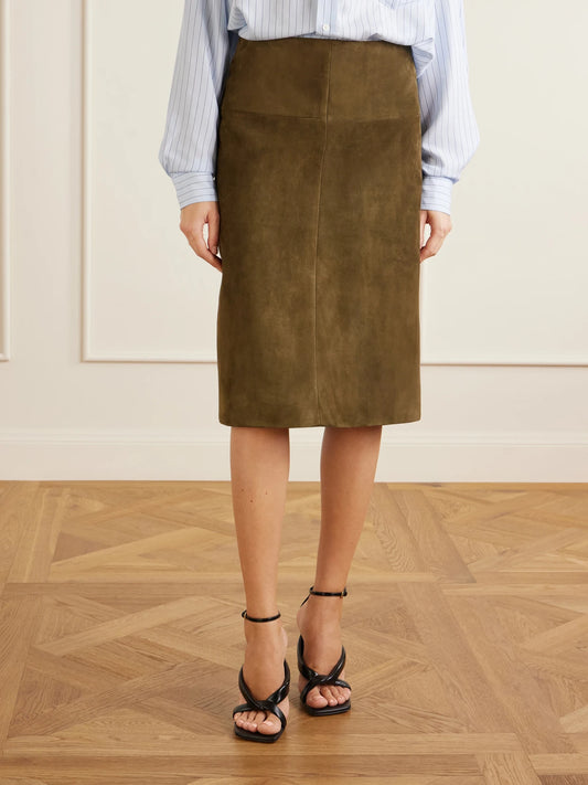 Proenza Schouler Irine Suede Midi Skirt
