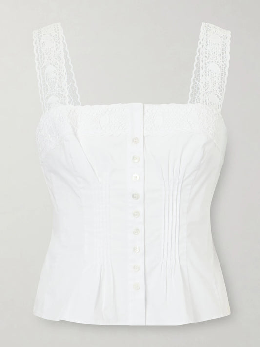 + Da Adolfo Matilde Cotton-blend Tank