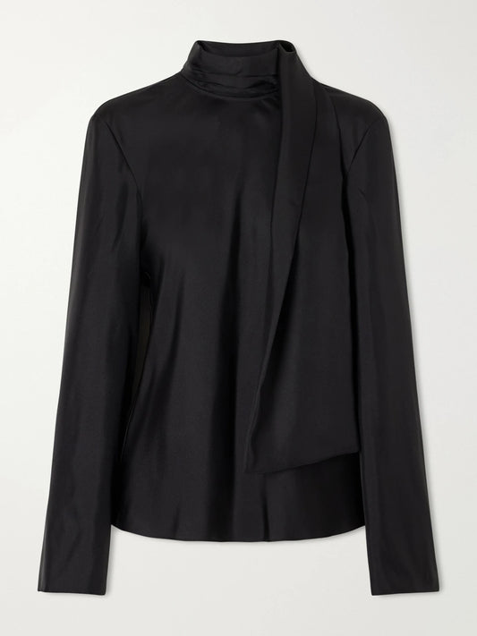 RÓHE Tie-detailed Silk-satin Blouse