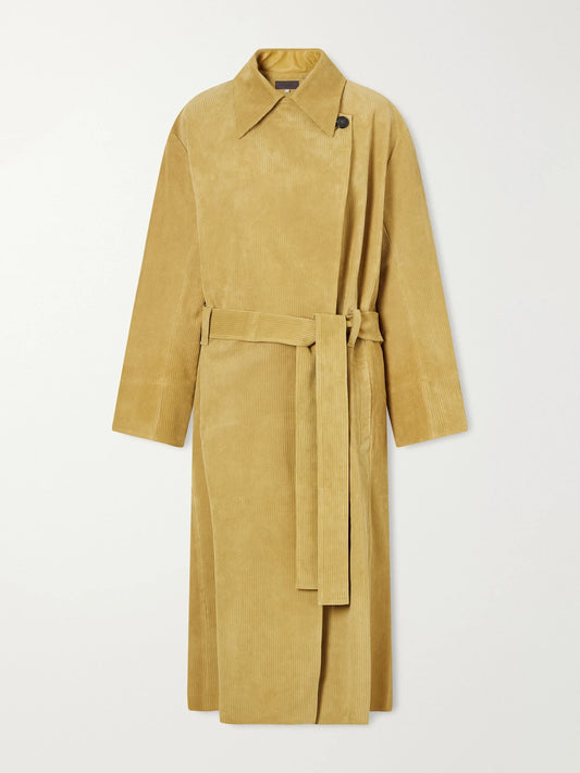 STOULS Wyatt Belted Corduroy Suede Coat