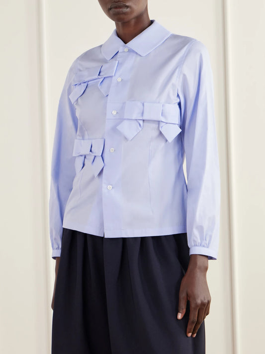 Comme des Garçons GIRL Bow-detailed Cotton-poplin Shirt