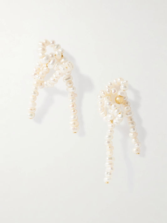The Break Between The Clouds Recycled Gold Vermeil Pearl Earrings