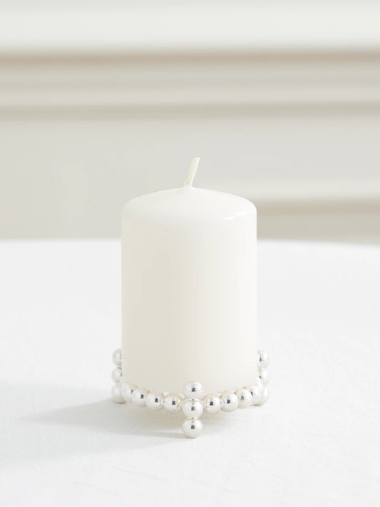 Christofle Perles Silver-plated Candle Holder