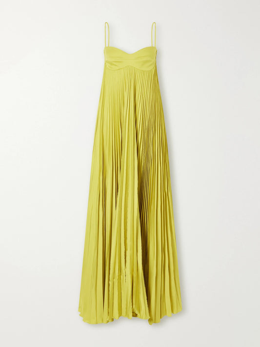 Andres Otalora Para Ella Plissé Jersey Maxi Dress