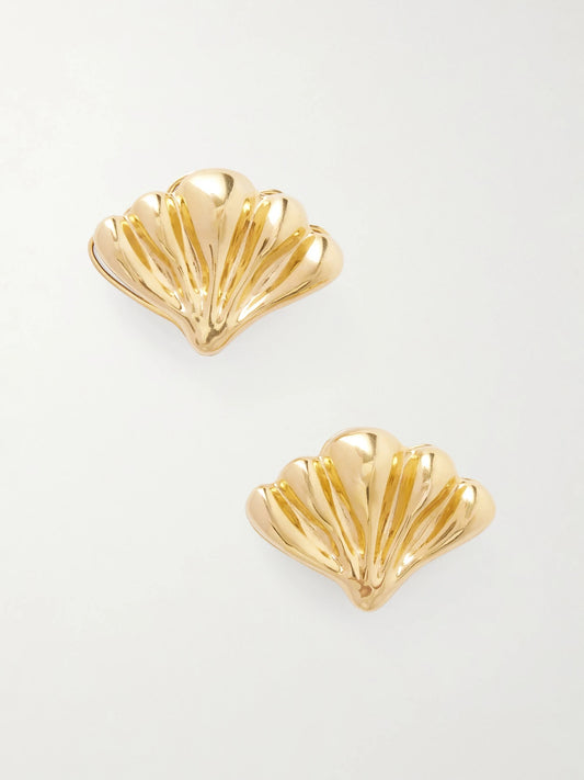 Gold-pleated Earrings