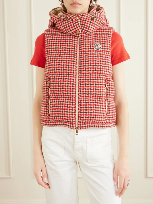 Niverolle Logo-appliquéd Padded Wool-blend Tweed Vest