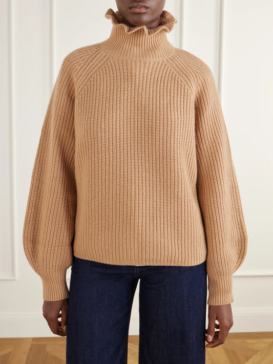 Max Mara Pontile Ribbed Wool And Cashmere-blend Turtleneck Sweater