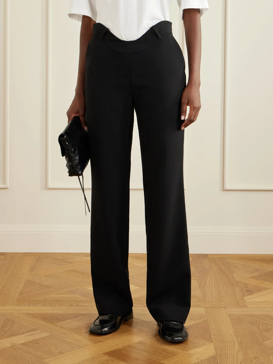 Jean Paul Gaultier Wavy Crepe Mid-rise Wide-leg Pants