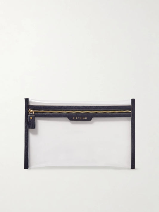 Loose Pocket Big Things Leather-trimmed Tpu Clutch